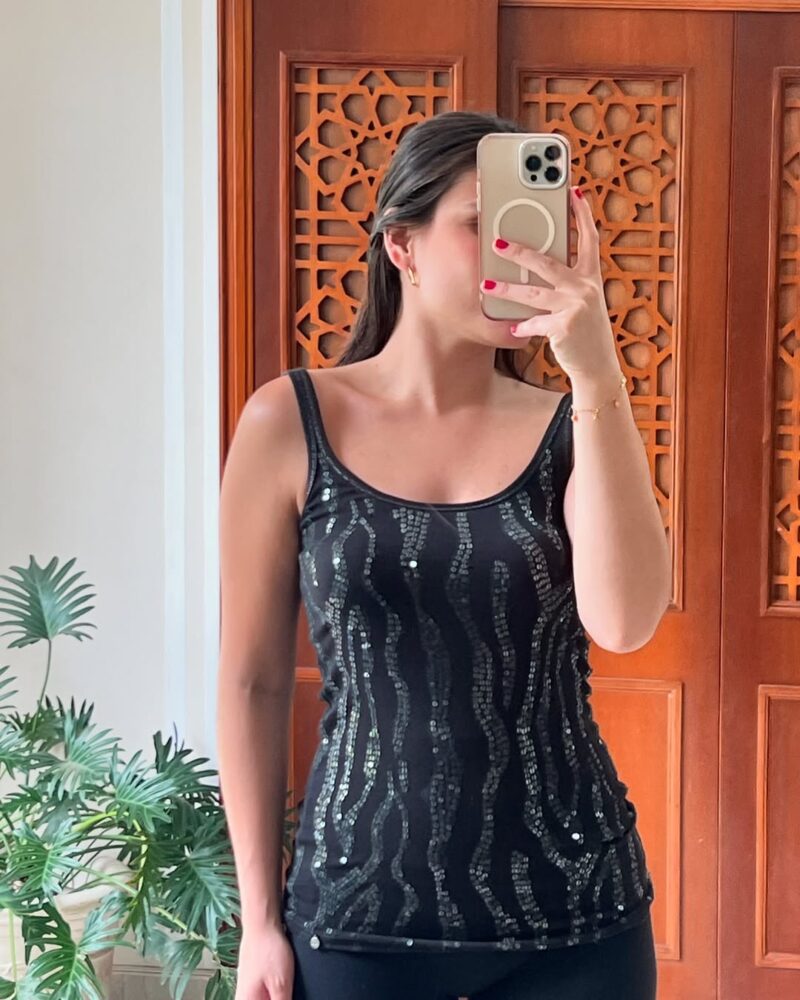 Blusa de tirantes con lentejuelas – Armani Exchange