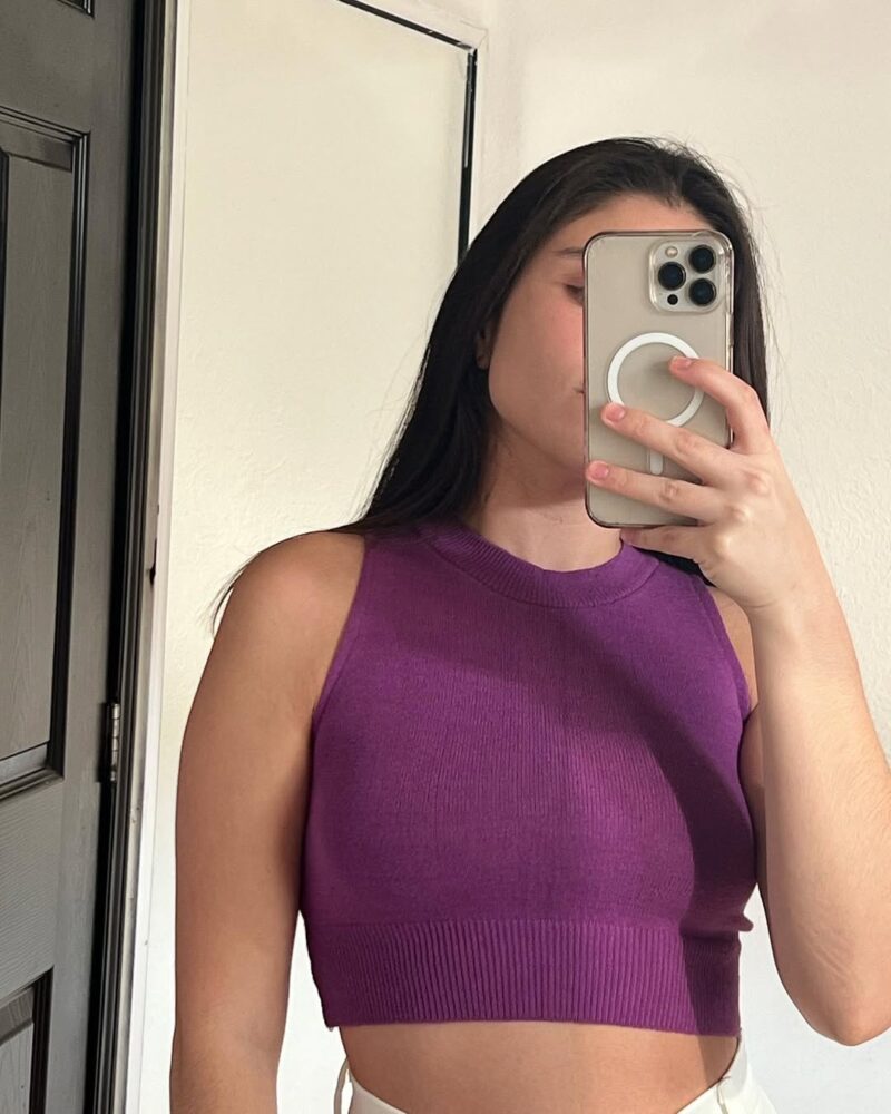 Crop top morado tejido – Maia