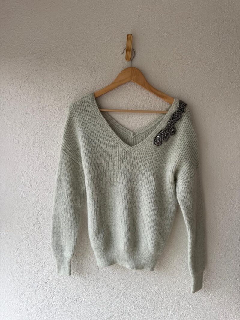 SUETER VERDE TEJIDO