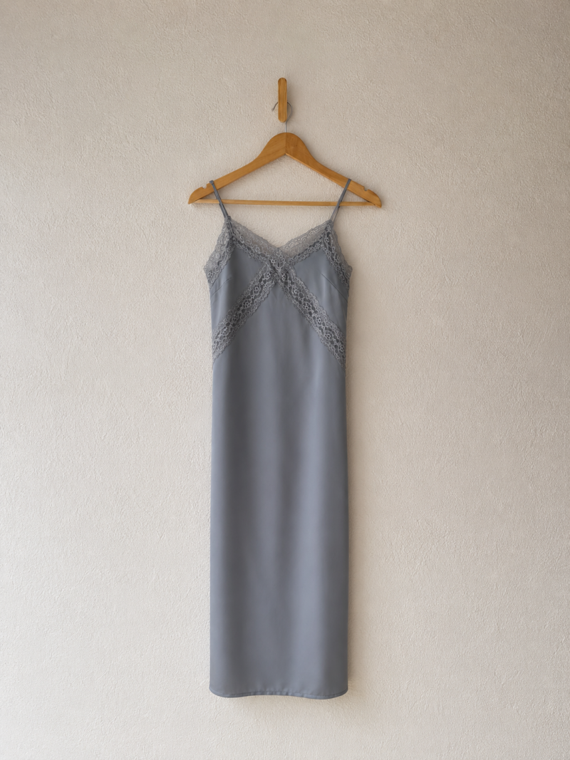VESTIDO ENCAJE SATINADO